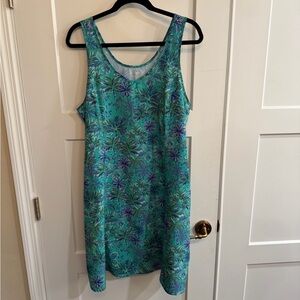 Reel Legends Blue and Green Tropical Dress